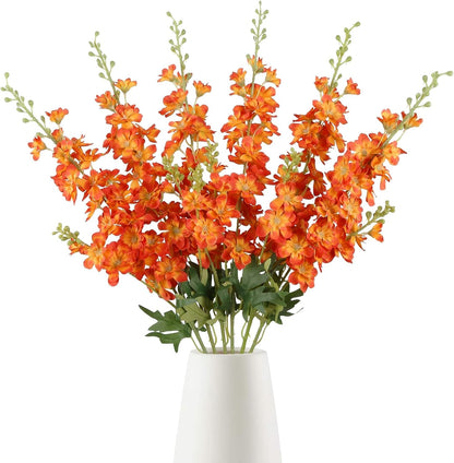6PCS Blue Delphinium Artificial Flowers 33" Larkspur Silk Flowers for Tall Vase Long Stem Fake Blue Flowers for Wedding Centerpieces Faux Flowers for Home Decor Indoor (Blue)
