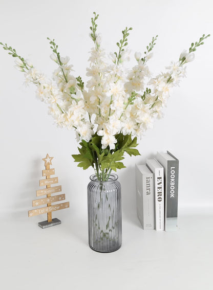 6PCS Blue Delphinium Artificial Flowers 33" Larkspur Silk Flowers for Tall Vase Long Stem Fake Blue Flowers for Wedding Centerpieces Faux Flowers for Home Decor Indoor (Blue)
