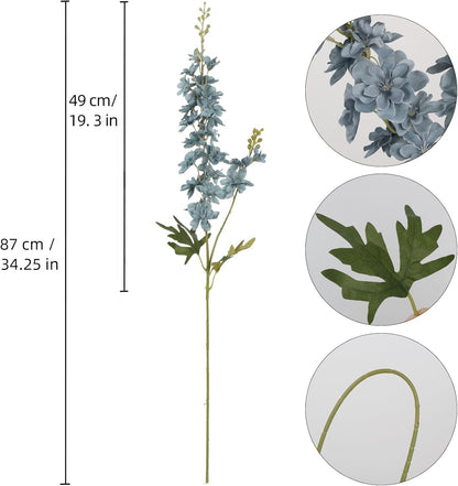 6PCS Blue Delphinium Artificial Flowers 33" Larkspur Silk Flowers for Tall Vase Long Stem Fake Blue Flowers for Wedding Centerpieces Faux Flowers for Home Decor Indoor (Blue)
