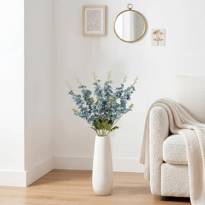 6PCS Blue Delphinium Artificial Flowers 33" Larkspur Silk Flowers for Tall Vase Long Stem Fake Blue Flowers for Wedding Centerpieces Faux Flowers for Home Decor Indoor (Blue)