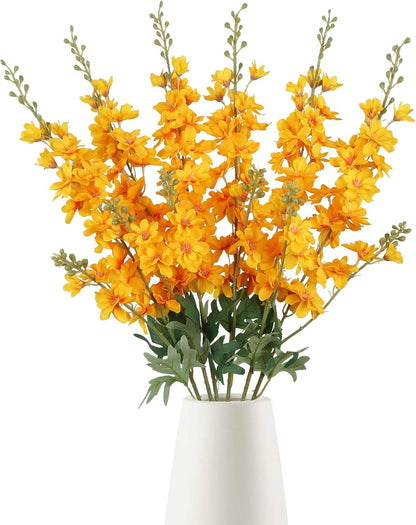 6PCS Blue Delphinium Artificial Flowers 33" Larkspur Silk Flowers for Tall Vase Long Stem Fake Blue Flowers for Wedding Centerpieces Faux Flowers for Home Decor Indoor (Blue)