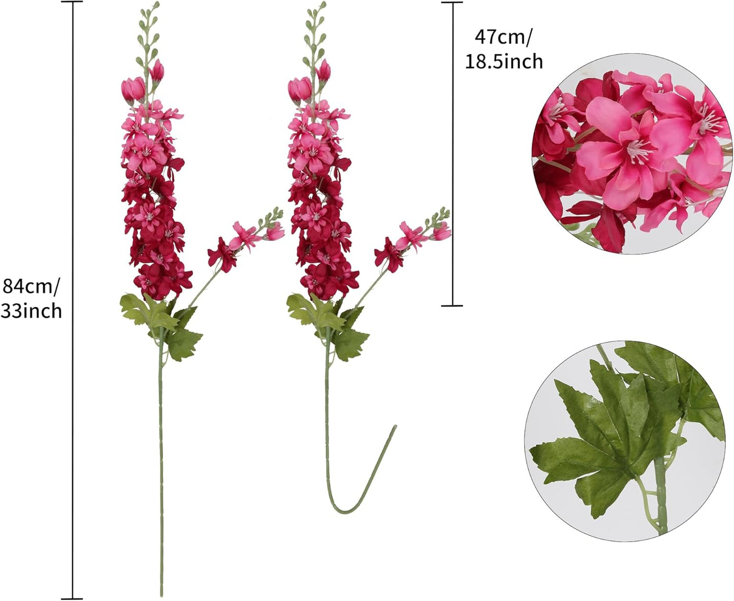 6PCS Blue Delphinium Artificial Flowers 33" Larkspur Silk Flowers for Tall Vase Long Stem Fake Blue Flowers for Wedding Centerpieces Faux Flowers for Home Decor Indoor (Blue)