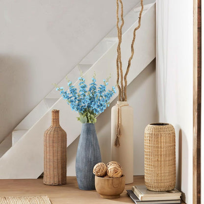 6PCS Blue Delphinium Artificial Flowers 33" Larkspur Silk Flowers for Tall Vase Long Stem Fake Blue Flowers for Wedding Centerpieces Faux Flowers for Home Decor Indoor (Blue)
