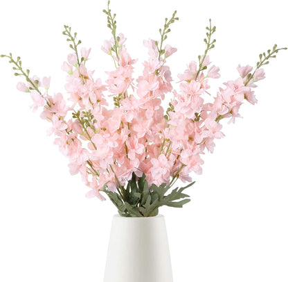 6PCS Blue Delphinium Artificial Flowers 33" Larkspur Silk Flowers for Tall Vase Long Stem Fake Blue Flowers for Wedding Centerpieces Faux Flowers for Home Decor Indoor (Blue)