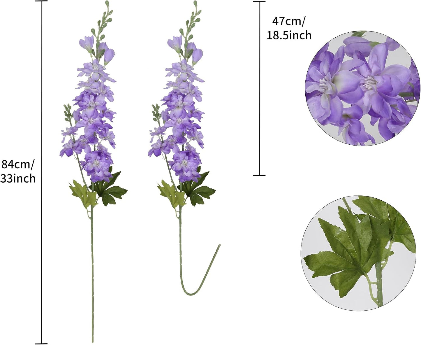 6PCS Blue Delphinium Artificial Flowers 33" Larkspur Silk Flowers for Tall Vase Long Stem Fake Blue Flowers for Wedding Centerpieces Faux Flowers for Home Decor Indoor (Blue)