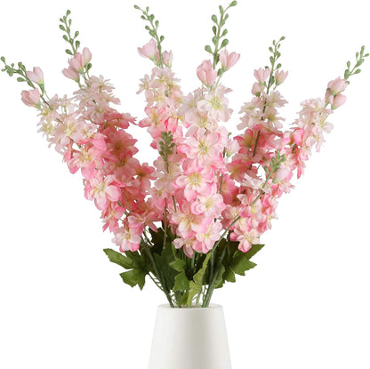 6PCS Blue Delphinium Artificial Flowers 33" Larkspur Silk Flowers for Tall Vase Long Stem Fake Blue Flowers for Wedding Centerpieces Faux Flowers for Home Decor Indoor (Blue)