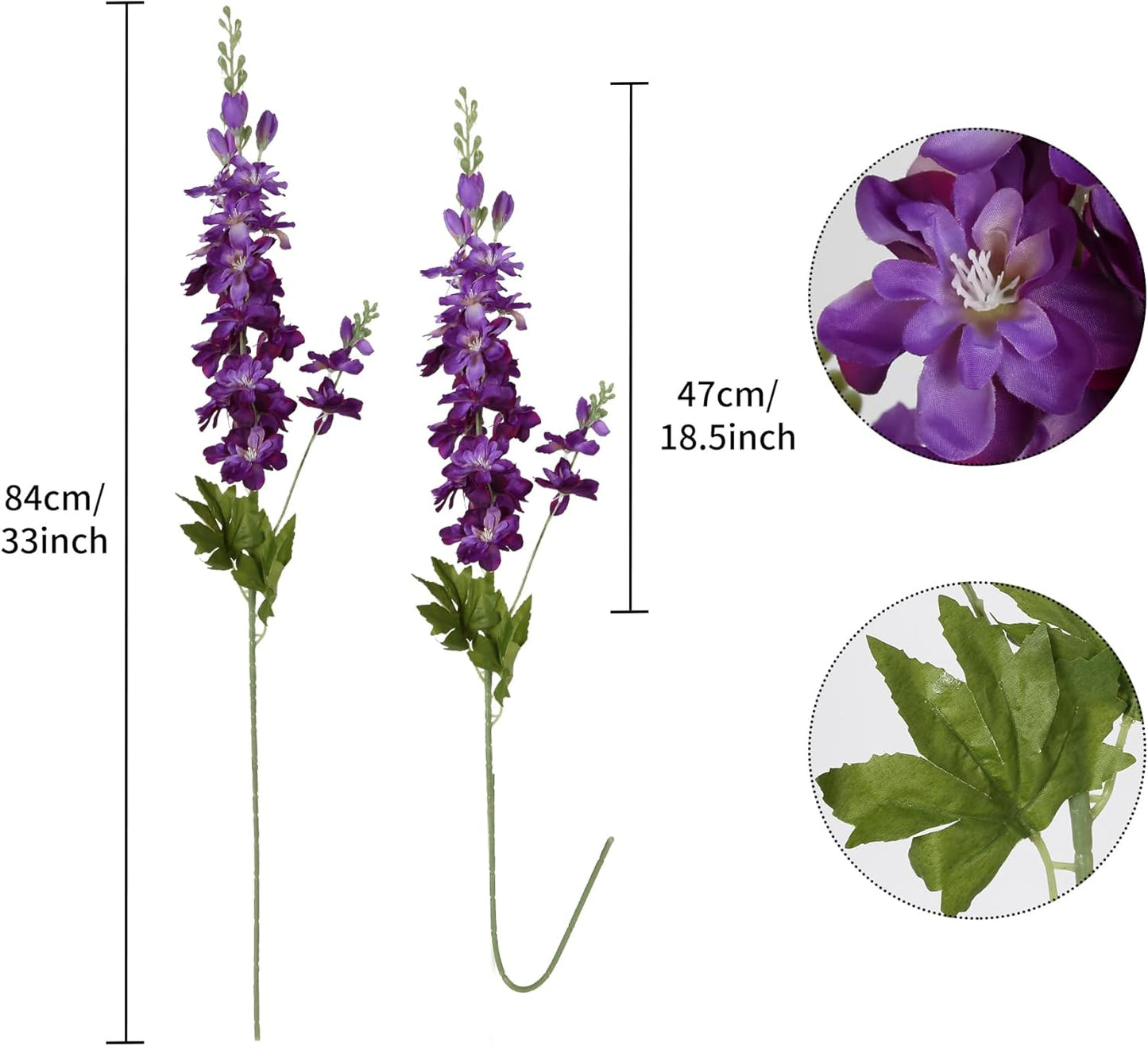 6PCS Blue Delphinium Artificial Flowers 33" Larkspur Silk Flowers for Tall Vase Long Stem Fake Blue Flowers for Wedding Centerpieces Faux Flowers for Home Decor Indoor (Blue)