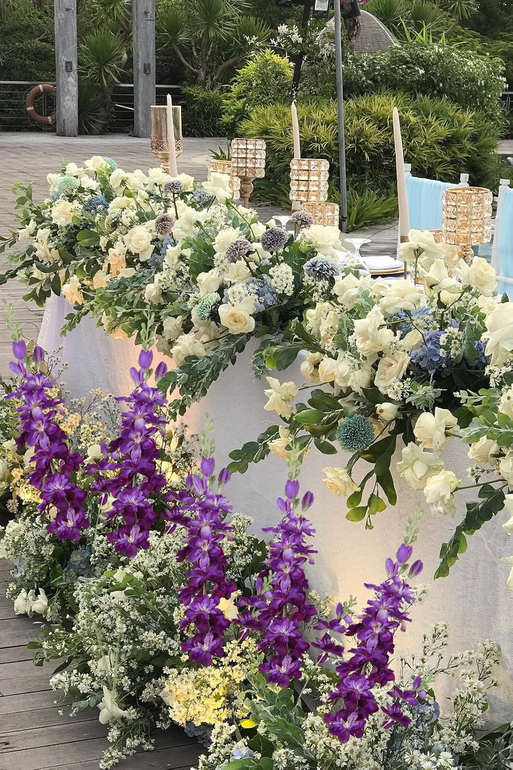 6PCS Blue Delphinium Artificial Flowers 33" Larkspur Silk Flowers for Tall Vase Long Stem Fake Blue Flowers for Wedding Centerpieces Faux Flowers for Home Decor Indoor (Blue)