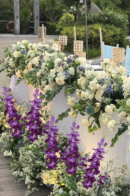 6PCS Blue Delphinium Artificial Flowers 33" Larkspur Silk Flowers for Tall Vase Long Stem Fake Blue Flowers for Wedding Centerpieces Faux Flowers for Home Decor Indoor (Blue)