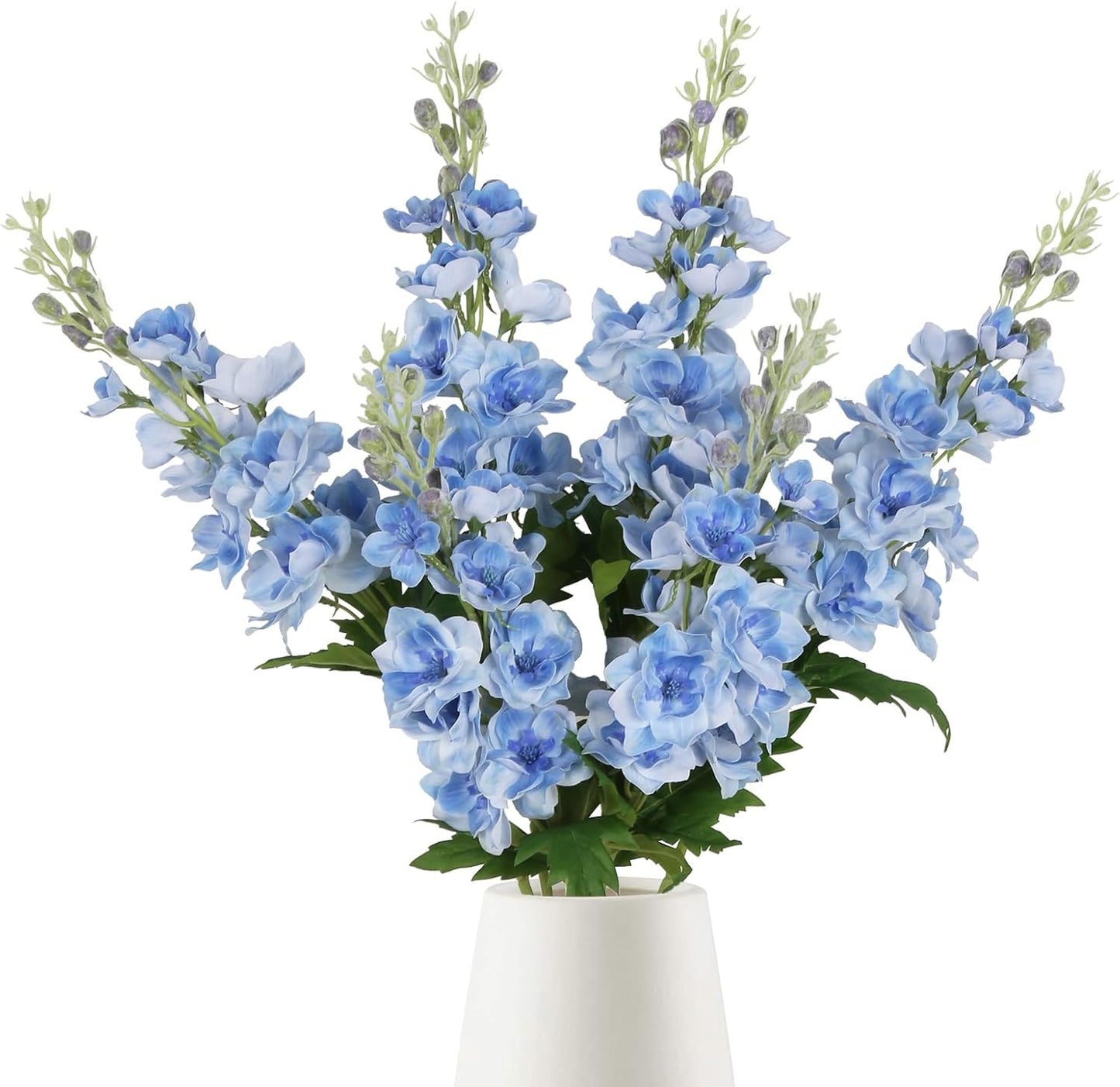 6PCS Blue Delphinium Artificial Flowers 33" Larkspur Silk Flowers for Tall Vase Long Stem Fake Blue Flowers for Wedding Centerpieces Faux Flowers for Home Decor Indoor (Blue)