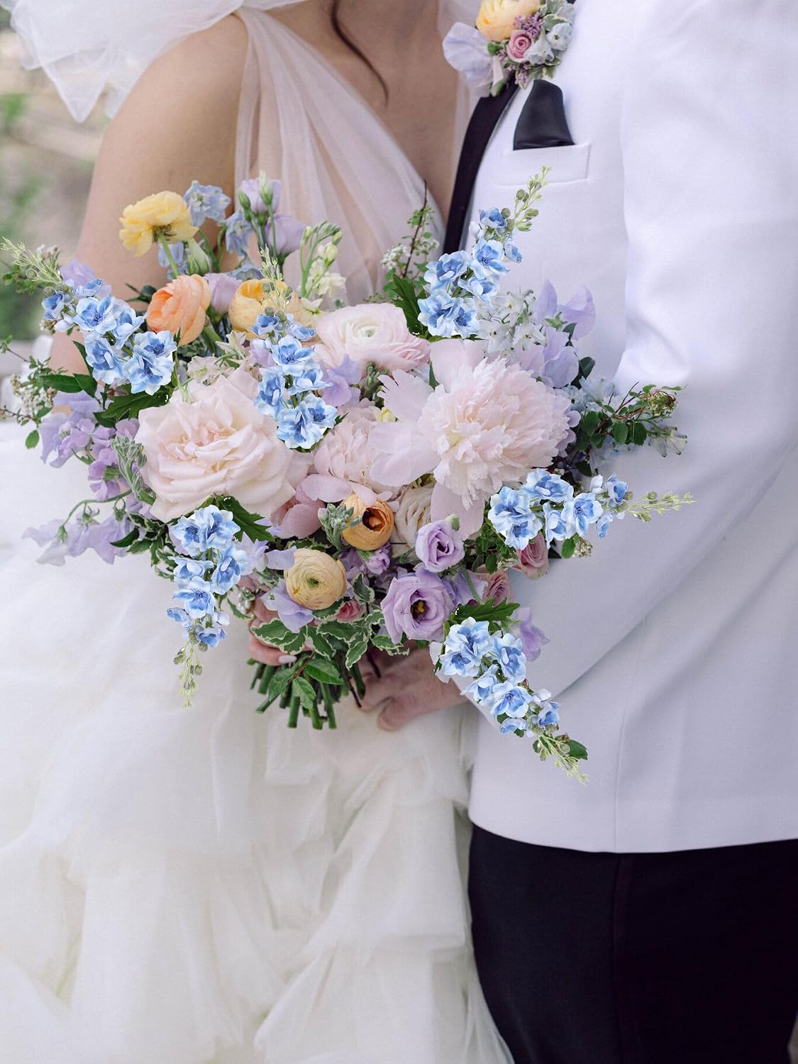 6PCS Blue Delphinium Artificial Flowers 33" Larkspur Silk Flowers for Tall Vase Long Stem Fake Blue Flowers for Wedding Centerpieces Faux Flowers for Home Decor Indoor (Blue)