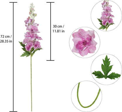 6PCS Blue Delphinium Artificial Flowers 33" Larkspur Silk Flowers for Tall Vase Long Stem Fake Blue Flowers for Wedding Centerpieces Faux Flowers for Home Decor Indoor (Blue)