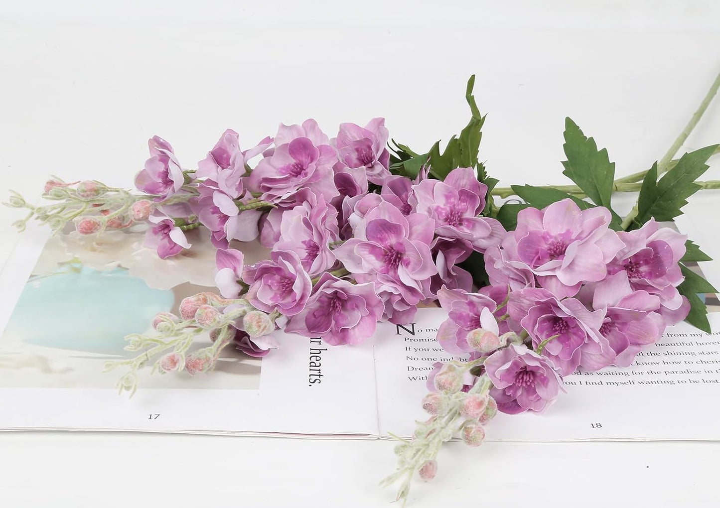 6PCS Blue Delphinium Artificial Flowers 33" Larkspur Silk Flowers for Tall Vase Long Stem Fake Blue Flowers for Wedding Centerpieces Faux Flowers for Home Decor Indoor (Blue)