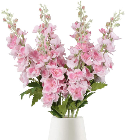 6PCS Blue Delphinium Artificial Flowers 33" Larkspur Silk Flowers for Tall Vase Long Stem Fake Blue Flowers for Wedding Centerpieces Faux Flowers for Home Decor Indoor (Blue)