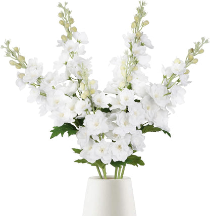 6PCS Blue Delphinium Artificial Flowers 33" Larkspur Silk Flowers for Tall Vase Long Stem Fake Blue Flowers for Wedding Centerpieces Faux Flowers for Home Decor Indoor (Blue)