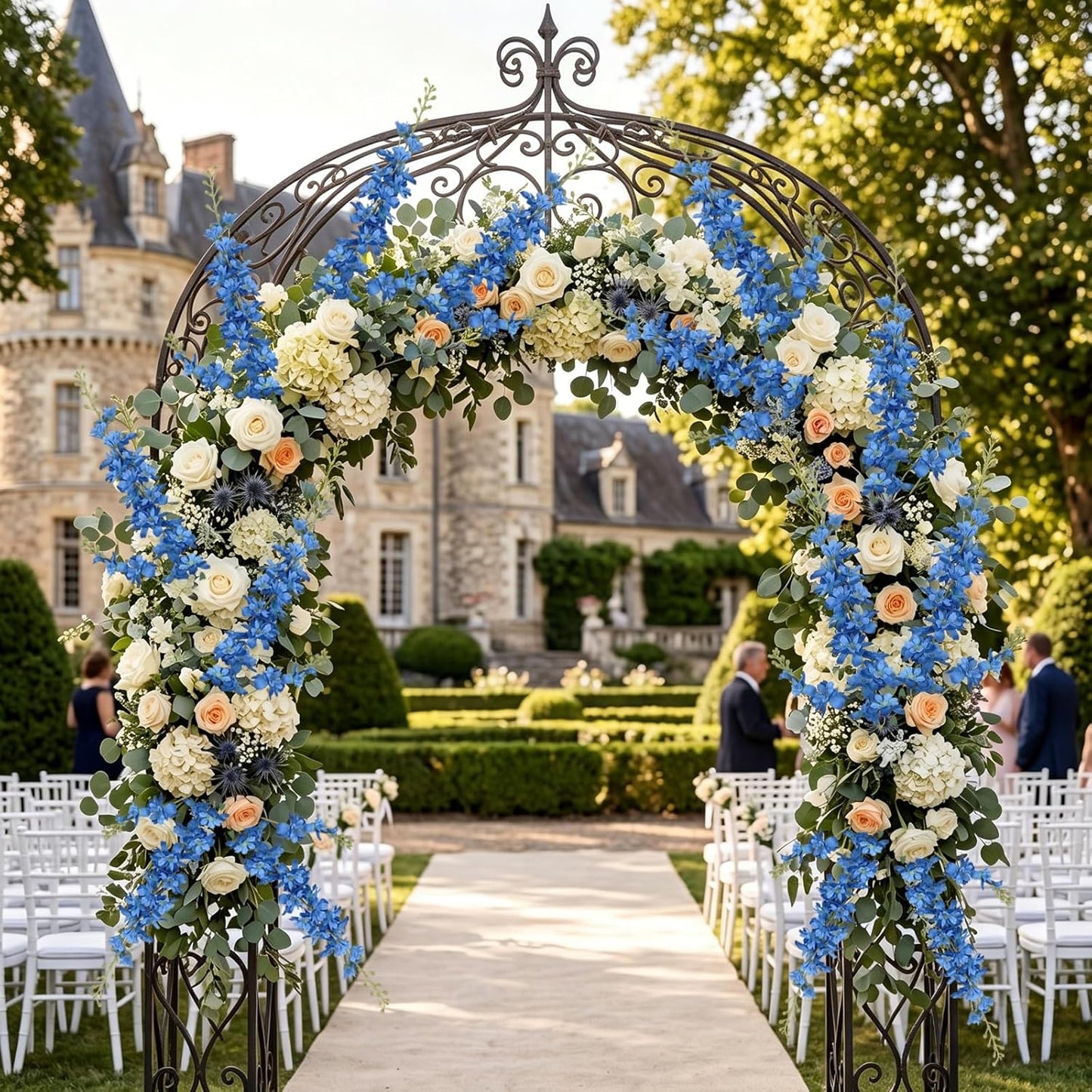 6PCS Blue Delphinium Artificial Flowers 33" Larkspur Silk Flowers for Tall Vase Long Stem Fake Blue Flowers for Wedding Centerpieces Faux Flowers for Home Decor Indoor (Blue)