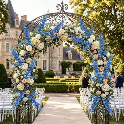 6PCS Blue Delphinium Artificial Flowers 33" Larkspur Silk Flowers for Tall Vase Long Stem Fake Blue Flowers for Wedding Centerpieces Faux Flowers for Home Decor Indoor (Blue)