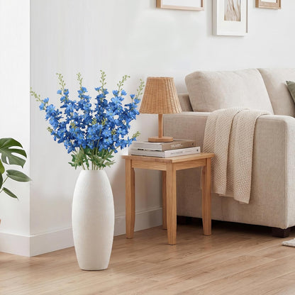 6PCS Blue Delphinium Artificial Flowers 33" Larkspur Silk Flowers for Tall Vase Long Stem Fake Blue Flowers for Wedding Centerpieces Faux Flowers for Home Decor Indoor (Blue)