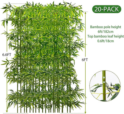 6ft, 20 Pack Fake Bamboo Outdoor Artificial Bamboo Plants