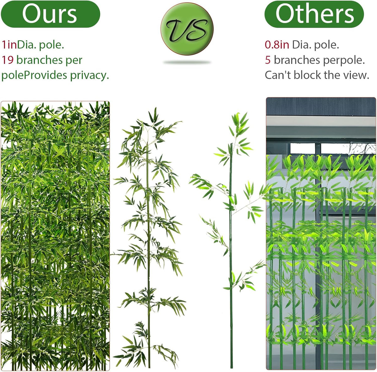 6ft, 20 Pack Fake Bamboo Outdoor Artificial Bamboo Plants