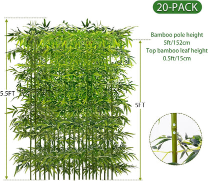 6ft, 20 Pack Fake Bamboo Outdoor Artificial Bamboo Plants