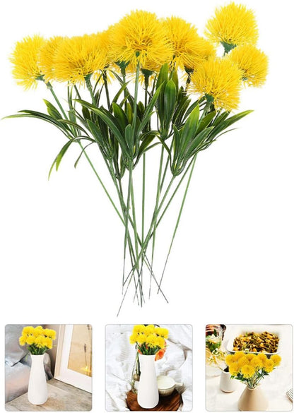 12 Pcs Lifelike Dandelion Branches Artificial Dandelion Flower Stems for Home Decor Wedding Party Office Dorm Photo Prop 9.84 inch Fake Ornament