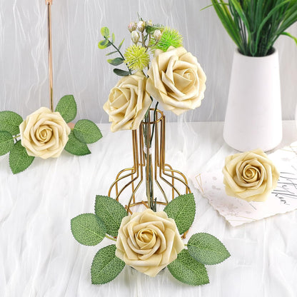Artificial Flowers Dark Red Rose 25pcs Real Looking Fake Roses w/Stem for DIY Wedding Bouquets Centerpieces Arrangements Party Baby Shower Birthday Christmas Tree Decorations