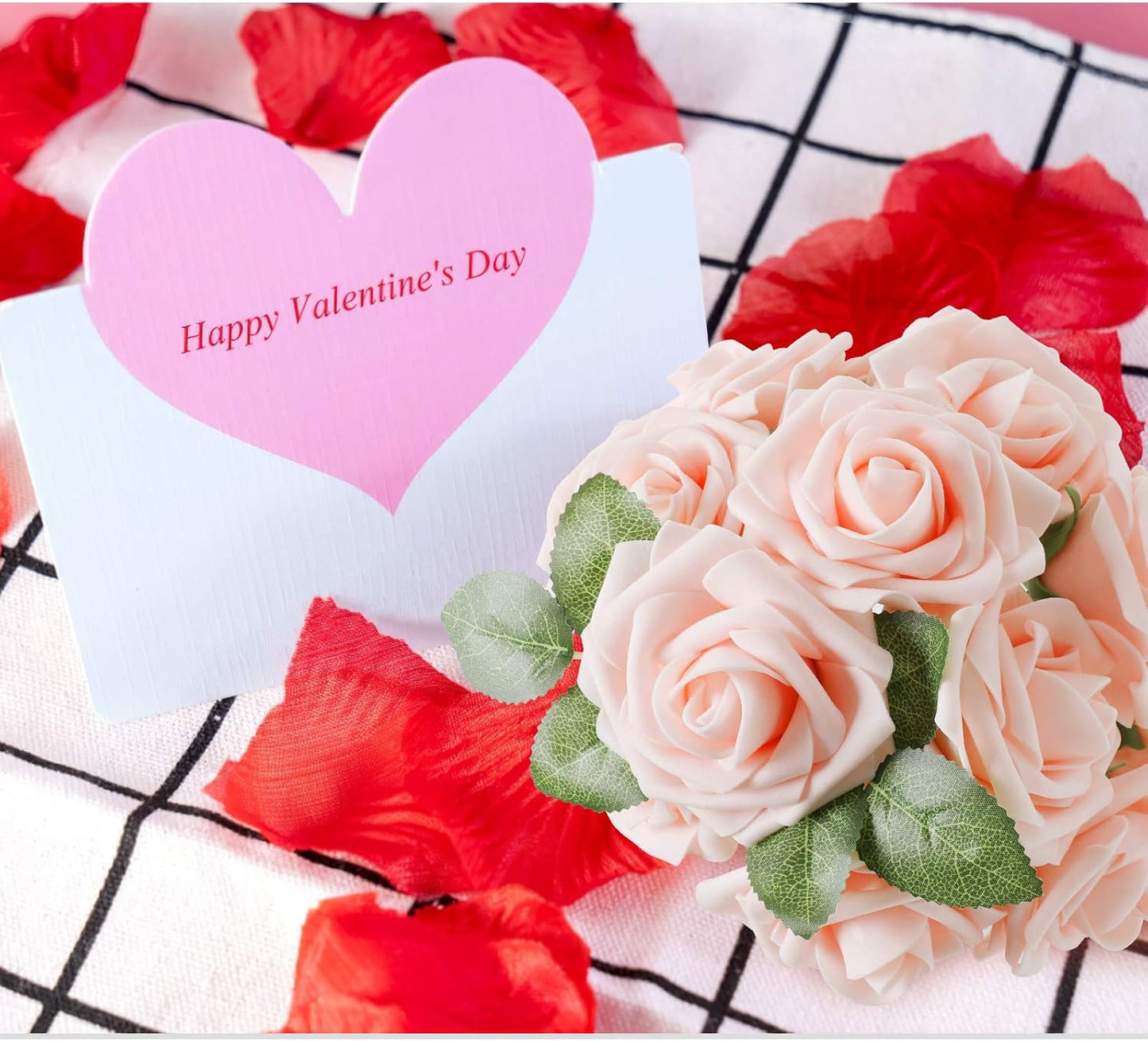 Artificial Flowers Dark Red Rose 25pcs Real Looking Fake Roses w/Stem for DIY Wedding Bouquets Centerpieces Arrangements Party Baby Shower Birthday Christmas Tree Decorations