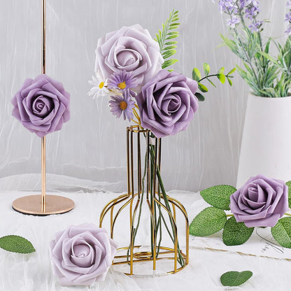 Artificial Flowers Dark Red Rose 25pcs Real Looking Fake Roses w/Stem for DIY Wedding Bouquets Centerpieces Arrangements Party Baby Shower Birthday Christmas Tree Decorations