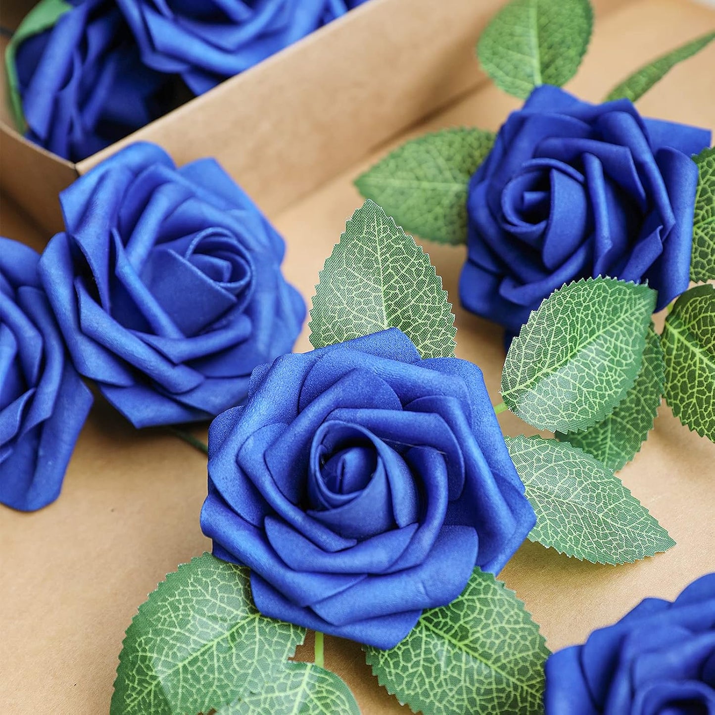 Artificial Flowers Dark Red Rose 25pcs Real Looking Fake Roses w/Stem for DIY Wedding Bouquets Centerpieces Arrangements Party Baby Shower Birthday Christmas Tree Decorations