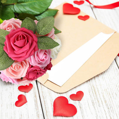 Artificial Flowers Dark Red Rose 25pcs Real Looking Fake Roses w/Stem for DIY Wedding Bouquets Centerpieces Arrangements Party Baby Shower Birthday Christmas Tree Decorations