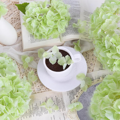 6PCS Real Touch Hydrangea Artificial Flowers Green Full Faux Hydrangea Flowers with Stems Latex Realistic Fake Hydrangeas for Home Table Centerpieces Wedding Bouquets Party Decoration (Green)