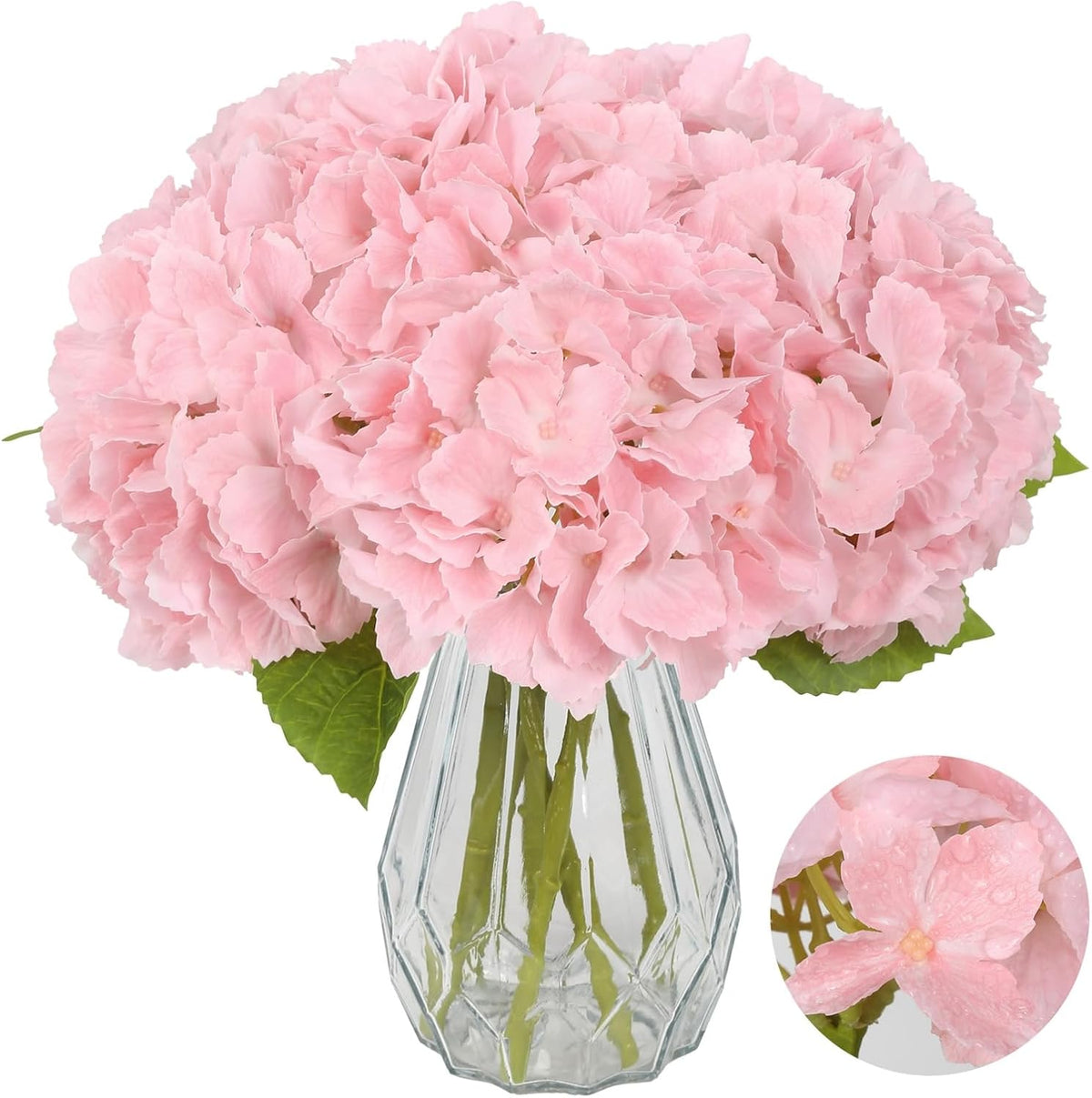 6PCS Real Touch Hydrangea Artificial Flowers Green Full Faux Hydrangea Flowers with Stems Latex Realistic Fake Hydrangeas for Home Table Centerpieces Wedding Bouquets Party Decoration (Green)
