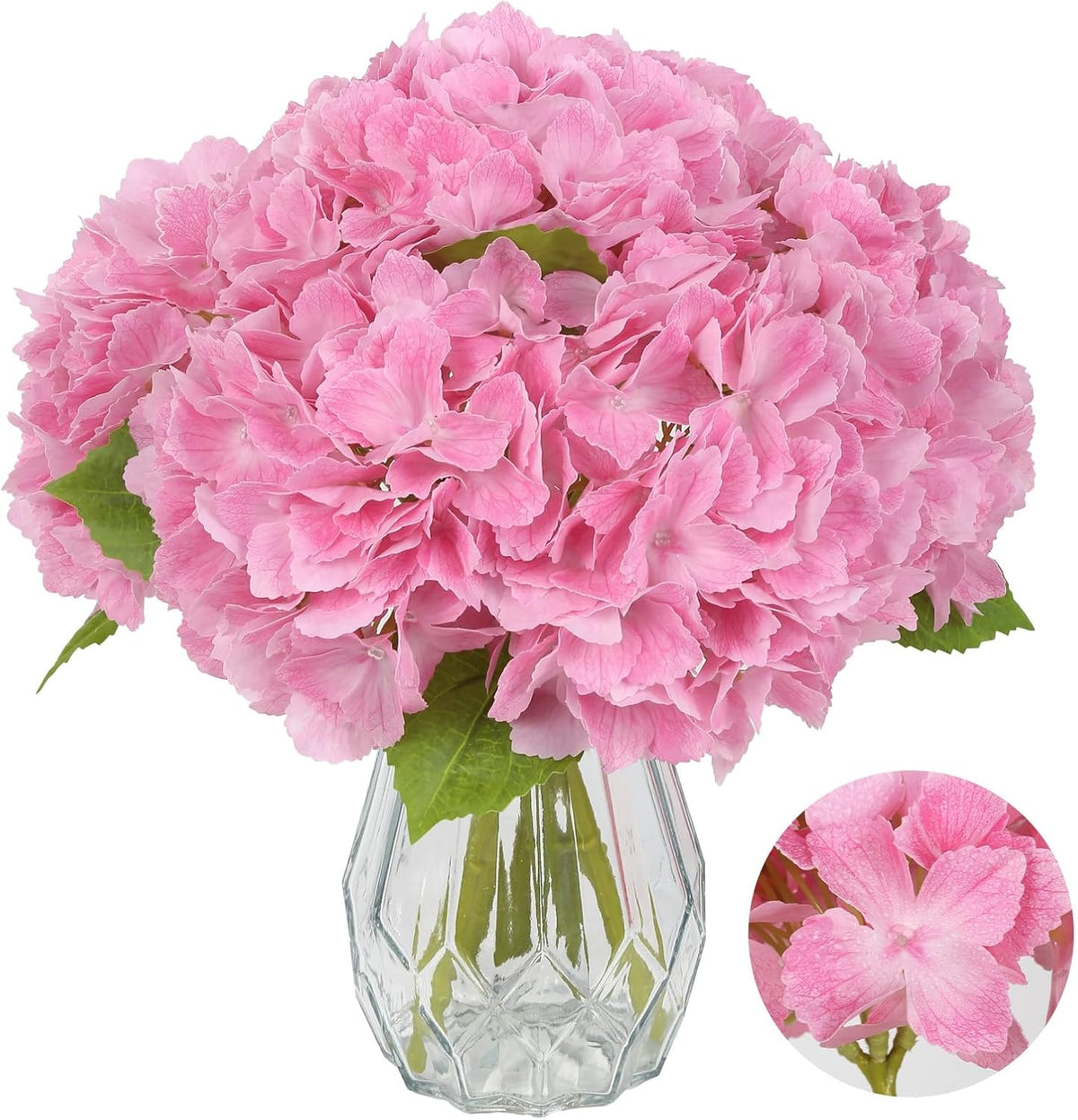 6PCS Real Touch Hydrangea Artificial Flowers Green Full Faux Hydrangea Flowers with Stems Latex Realistic Fake Hydrangeas for Home Table Centerpieces Wedding Bouquets Party Decoration (Green)
