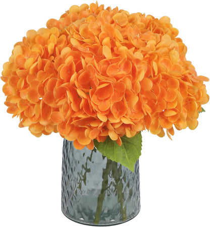6PCS Real Touch Hydrangea Artificial Flowers Green Full Faux Hydrangea Flowers with Stems Latex Realistic Fake Hydrangeas for Home Table Centerpieces Wedding Bouquets Party Decoration (Green)