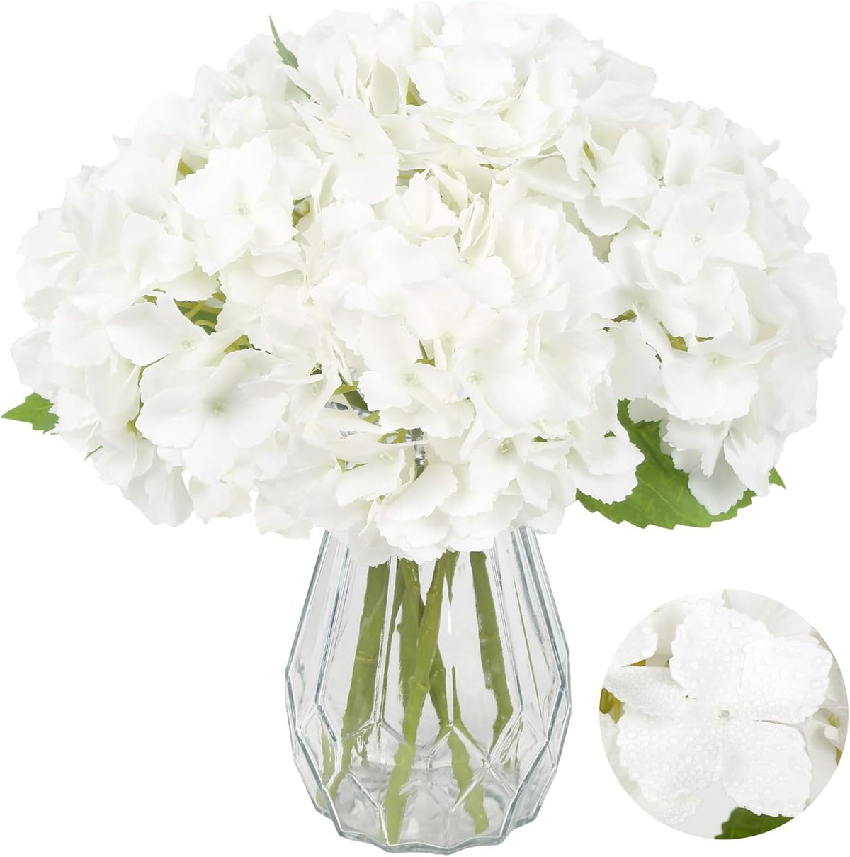 6PCS Real Touch Hydrangea Artificial Flowers Green Full Faux Hydrangea Flowers with Stems Latex Realistic Fake Hydrangeas for Home Table Centerpieces Wedding Bouquets Party Decoration (Green)