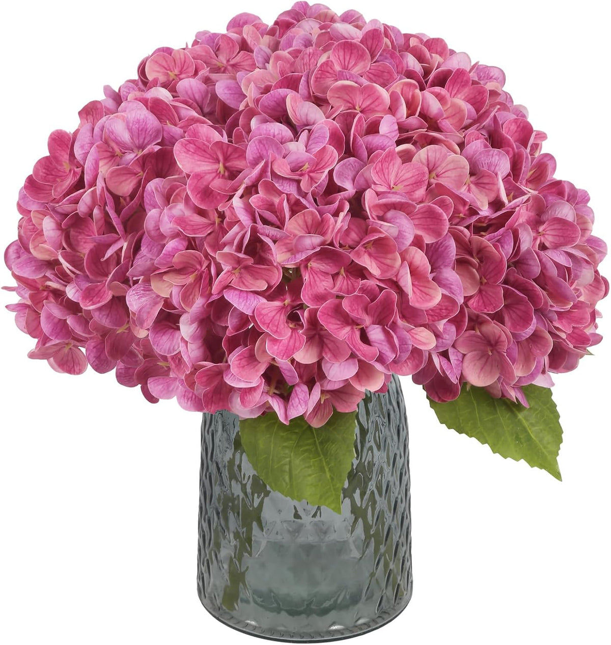 6PCS Real Touch Hydrangea Artificial Flowers Green Full Faux Hydrangea Flowers with Stems Latex Realistic Fake Hydrangeas for Home Table Centerpieces Wedding Bouquets Party Decoration (Green)