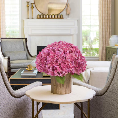 6PCS Real Touch Hydrangea Artificial Flowers Green Full Faux Hydrangea Flowers with Stems Latex Realistic Fake Hydrangeas for Home Table Centerpieces Wedding Bouquets Party Decoration (Green)