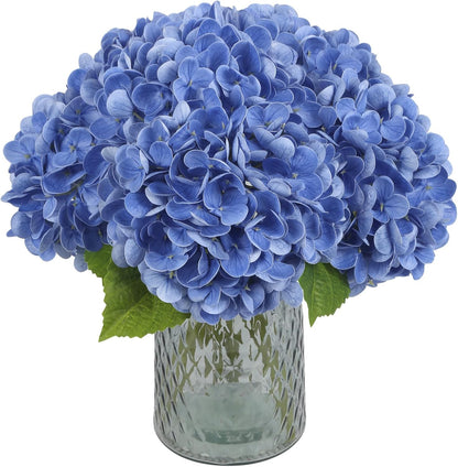 6PCS Real Touch Hydrangea Artificial Flowers Green Full Faux Hydrangea Flowers with Stems Latex Realistic Fake Hydrangeas for Home Table Centerpieces Wedding Bouquets Party Decoration (Green)