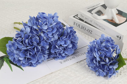 6PCS Real Touch Hydrangea Artificial Flowers Green Full Faux Hydrangea Flowers with Stems Latex Realistic Fake Hydrangeas for Home Table Centerpieces Wedding Bouquets Party Decoration (Green)