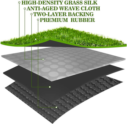 AYOHA Artificial Turf 4 ft x 6 ft with Drainage, 1.38 Inch Realistic Fake Grass Rug Indoor Outdoor Lawn Landscape for Garden, Balcony, Patio, Synthetic Grass Mat for Dogs, Customized