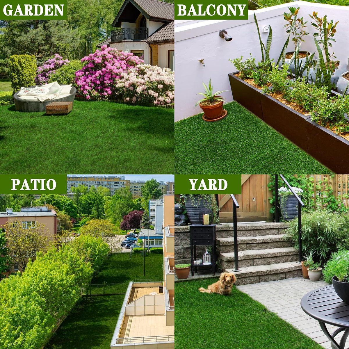 AYOHA Artificial Turf 4 ft x 6 ft with Drainage, 1.38 Inch Realistic Fake Grass Rug Indoor Outdoor Lawn Landscape for Garden, Balcony, Patio, Synthetic Grass Mat for Dogs, Customized