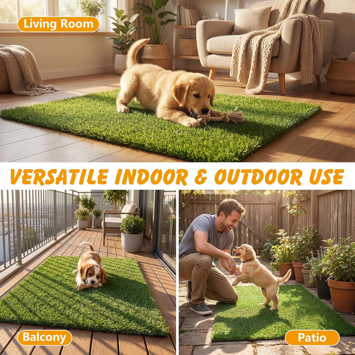 Grass Pee Pads for Dogs Potty 39.3×31.5 Inches Fake Grass Pee Pad