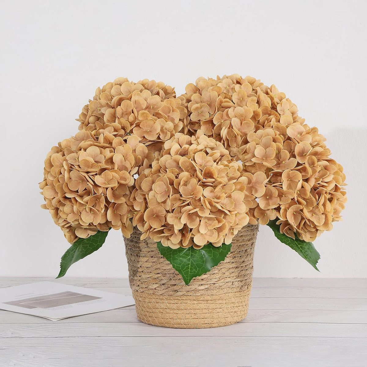 White Artificial Hydrangea Flowers, Real Touch Wedding Stems