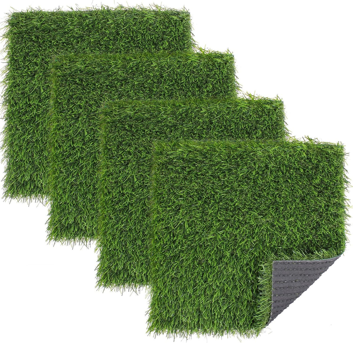 Kesfey Grass Placemats 12"x12"Golf Artificial Fake Grass Squares Turf Patch