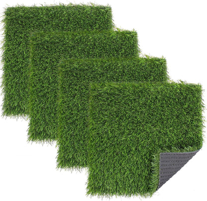 Kesfey Grass Placemats 12"x12"Golf Artificial Fake Grass Squares Turf Patch