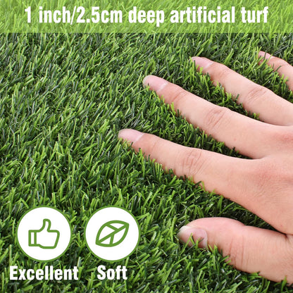 Kesfey Grass Placemats 12"x12"Golf Artificial Fake Grass Squares Turf Patch