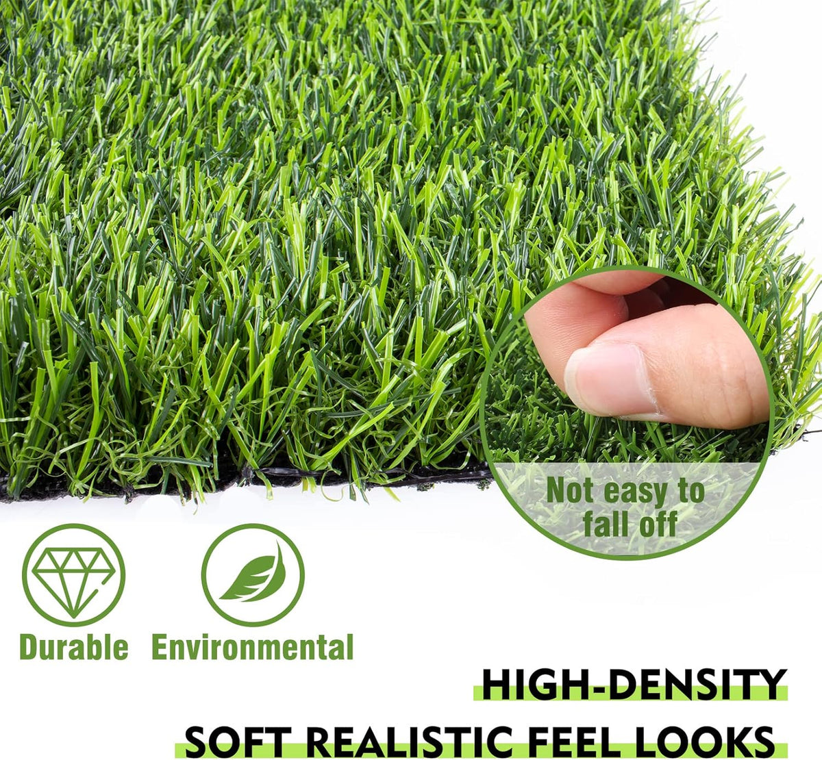 Kesfey Grass Placemats 12"x12"Golf Artificial Fake Grass Squares Turf Patch