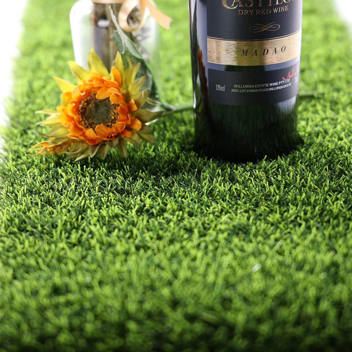 Kesfey Grass Placemats 12"x12"Golf Artificial Fake Grass Squares Turf Patch