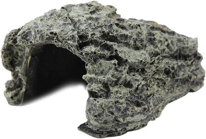 Reptile Hideout Cave,Resin Rock Hides Habitat Decor Fish Tank Decorations Shelter Tortoise Basking Terrace Pet Terrarium Nest Decoration for Gecko,Spiders,Frogs,Fish,Turtles and Hermit Crabs